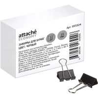 Зажимы для бумаг 15мм 12шт/уп, в карт,кор, цвет черный