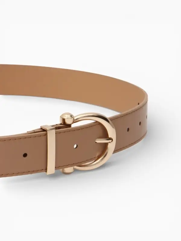 Ремень женский, 4&times;110 см, без винта, пряжка золотистая, 1 прокол, бежевый