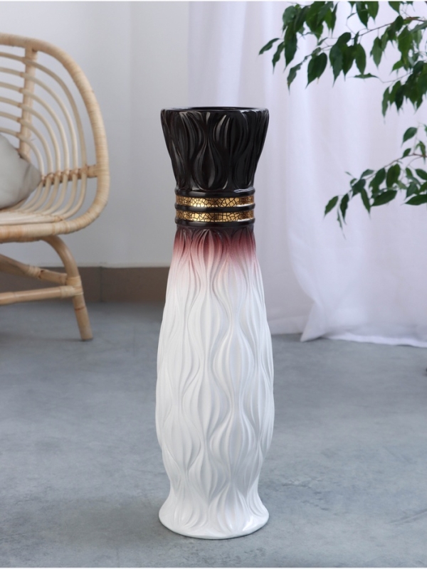 Ваза керамика напольная Ваза керамика напольная "Иниго" талия, 59х16 см, бело-бордовый