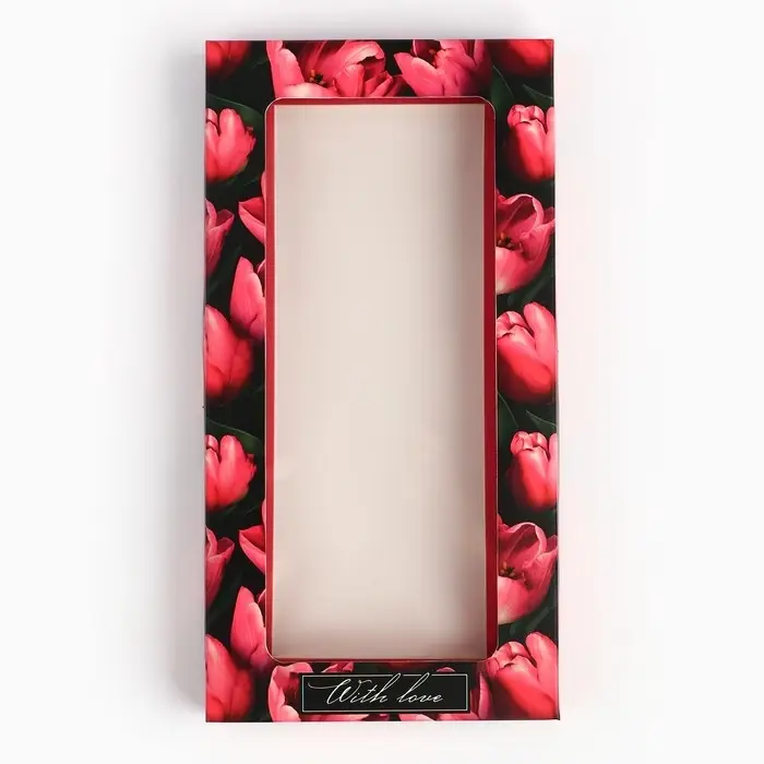 Коробка для шоколада «Тюльпаны», с окном, 9.4 х 1.7 х 18.4 см Коробка для шоколада «Тюльпаны», с окном, 9.4 х 1.7 х 18.4 см