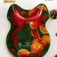 Блюдо новогоднее плоское &laquo;Новый год. Апельсины&raquo;, 13.5&times;18 см