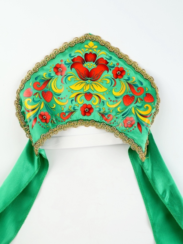 Карнавальный кокошник  Карнавальный кокошник "Хозяйка Медной горы", цвет зелёный, р-р 54-58
