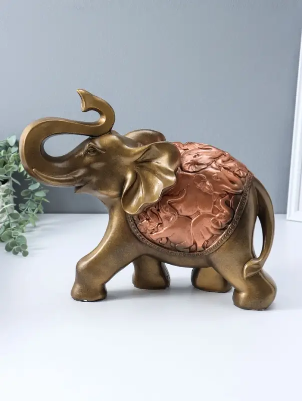 Копилка для денег &laquo;Слон сафари&raquo;, бронза с золотом, 30&times;35&times;17 см