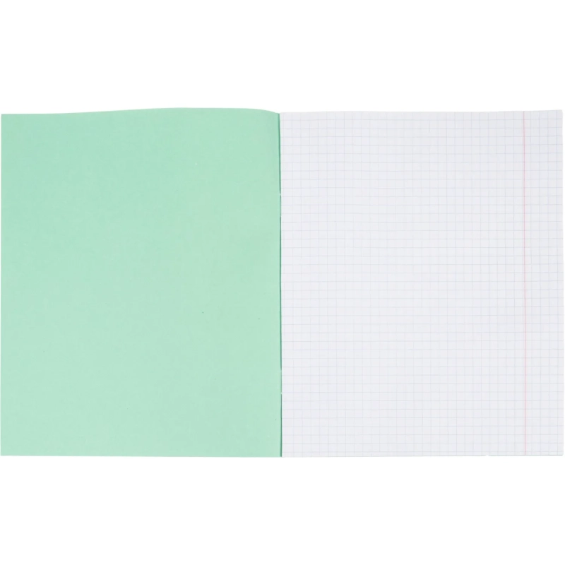 Тетрадь  в зеленом офсете 12л., клетка, штука, внутр.блок 100% белизна