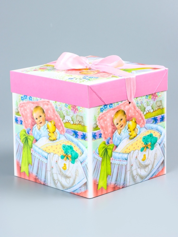 Коробка подарочная самосборная «Детская» Девочкам 15×15×15 см Коробка подарочная самосборная «Детская» Девочкам 15×15×15 см