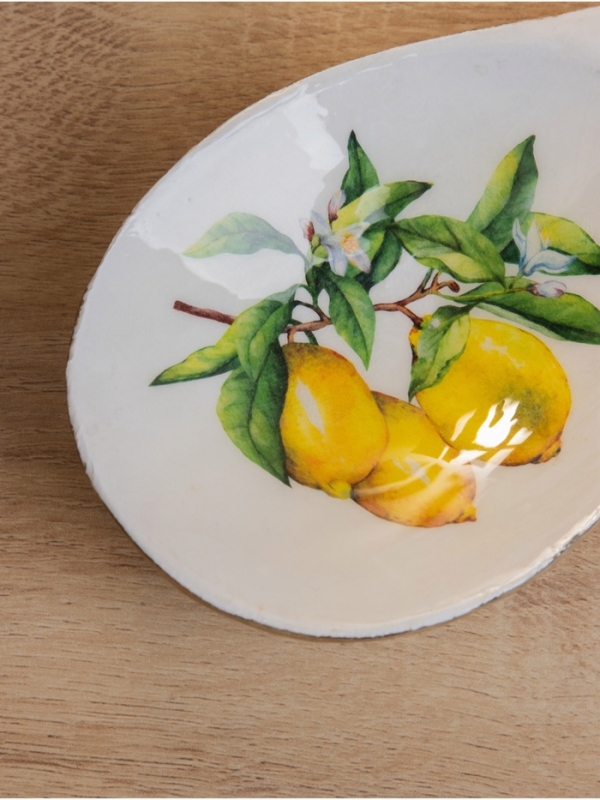 Подставка под ложку  Подставка под ложку "Лимоны" дерево манго 25,5х9х3,8 см