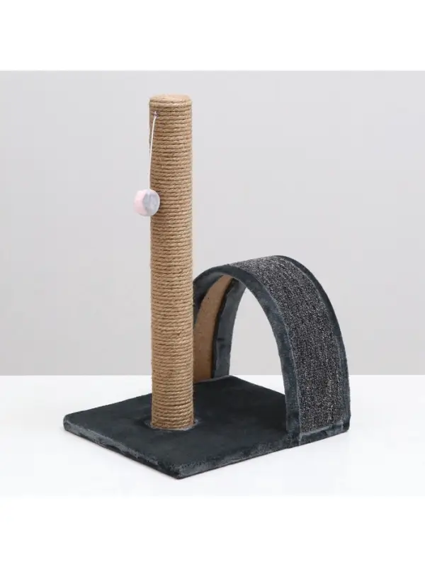 Когтеточка &laquo;Столбик&raquo;, 35&times;30&times;54 см, с дугой и игрушкой, МИКС