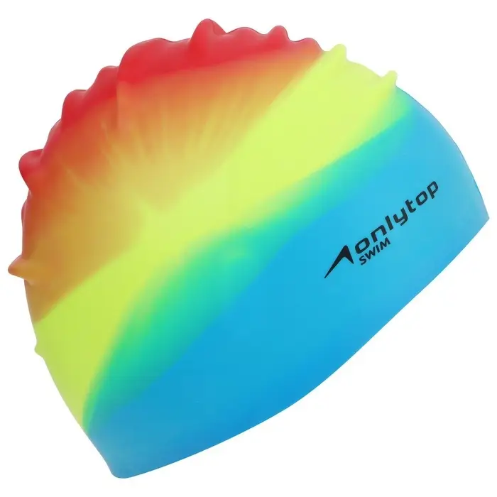 Шапочка для плавания взрослая ONLYTOP Swim, силиконовая, обхват 54-60 см, МИКС