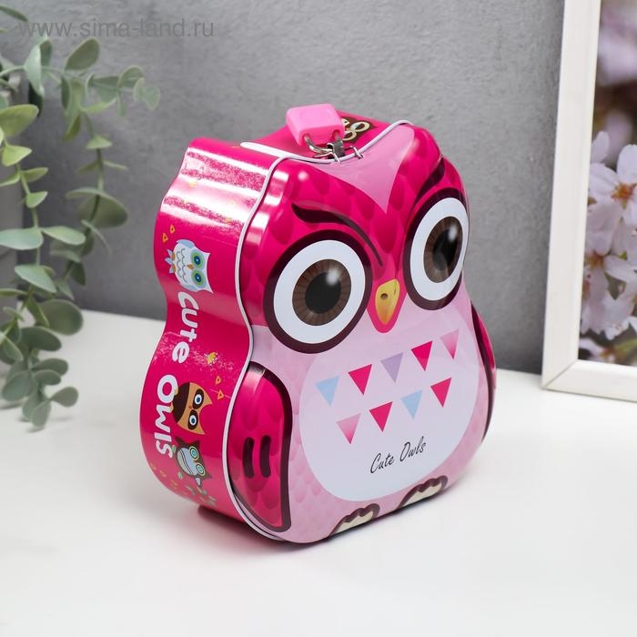 Копилка металл Копилка металл "Совушка в треугольник" МИКС 15х13,3х7 см