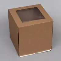 Коробка для торта, с окном, крафт, 30&times;30&times;30 см