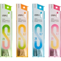 Стержень микрографический Deli 0,7 мм 2B,упаковка в ассортименте,20 шт