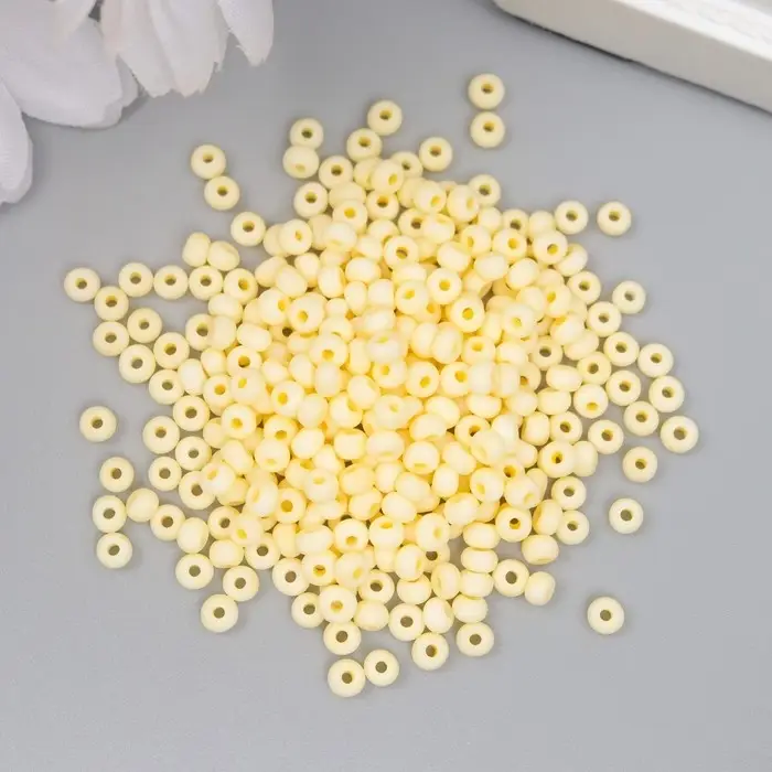 Бисер стекло 8/0  Бисер стекло 8/0 "Маршмеллоу. Матовый. Тёмно-жёлтый" 10 гр