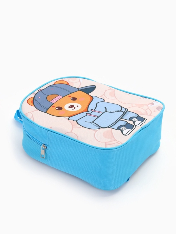 Рюкзак детский 22*8,5*25,5, отд на молнии, медведь голубой