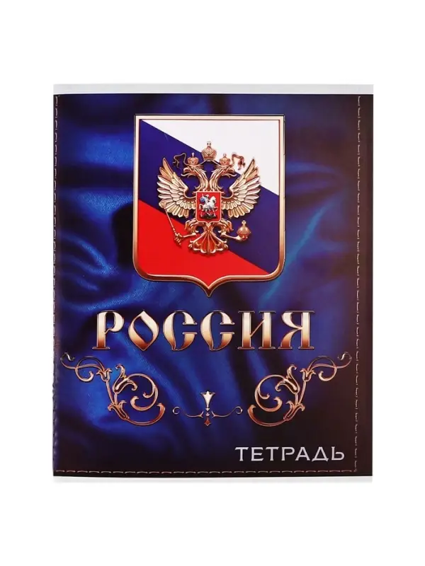 Тетрадь 96 листов в клетку, Calligrata &laquo;Россия&raquo;, серые листы, МИКС