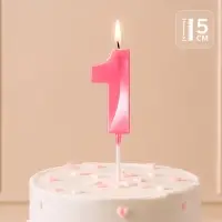 Свеча для торта, цифра &laquo;1&raquo;, 11.5&times;2.3 см