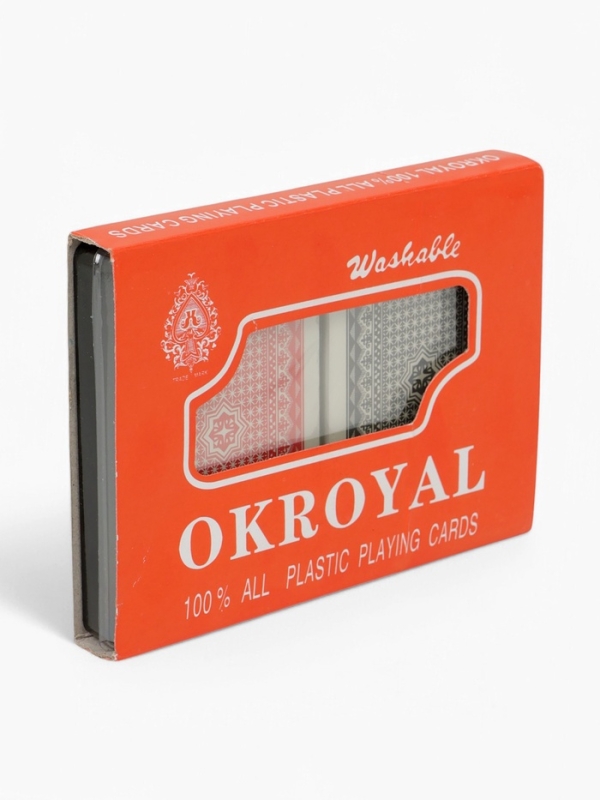 Карты игральные пластиковые 54 шт Карты игральные пластиковые 54 шт "Покер", 25 мкм, карта 5.5 х 8.5 см, набор 2 колоды