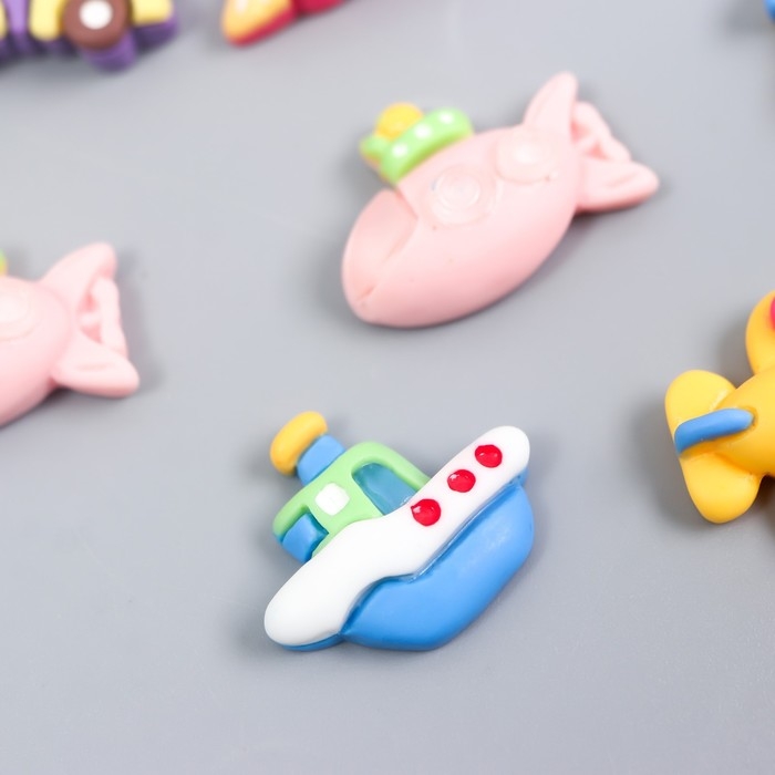 Декор для творчества пластик Декор для творчества пластик "Транспорт" набор 10 шт МИКС 1,7х2,1х0,7 см