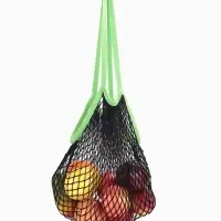 Сумка - авоська плетёная, клетка 1.5 см, чёрная