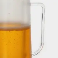 Пивная кружка, 380 мл, охлаждающая, пластик, прозрачная