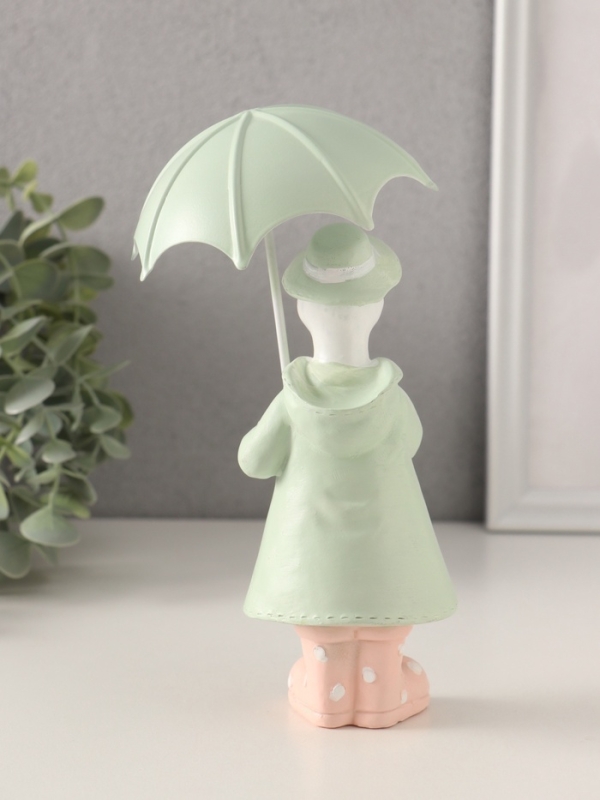 Сувенир полистоун Сувенир полистоун "Утка в зелёном дождевике под зонтом" 7х6,5х15,5/18 см