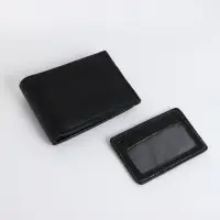 Портмоне мужское, с картхолдером, без застёжки, чёрное