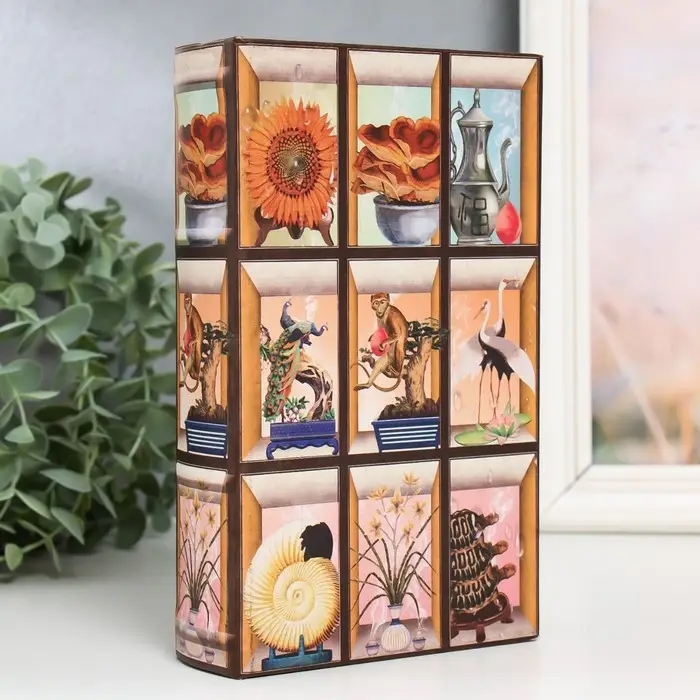 Шкатулка книга - сейф &laquo;Предметы интерьера&raquo;, дерево, искусственная кожа, 21&times;13&times;5 см