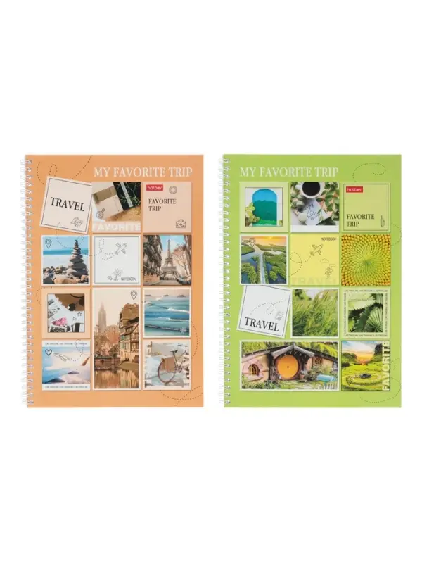 Тетрадь А4 80л кл Hatber Тетрадь А4 80л кл Hatber "TRAVEL", на греб, перф на отрыв, многоцв срез, глянц лам 2В МИКС