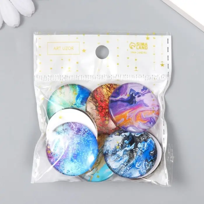 Декор (кабошон) для творчества стекло Декор (кабошон) для творчества стекло "Природные краски" МИКС d=3 см