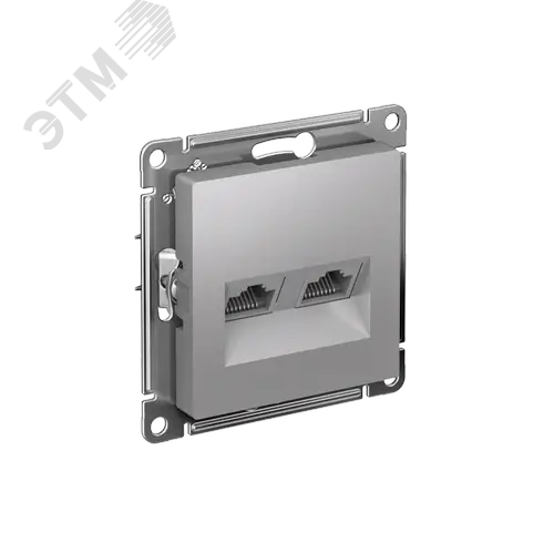 Розетка ATLASDESIGN двойная компьютерная RJ45+RJ45 категория 5E механизм алюминий