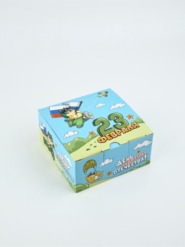 Подарочная коробка, упаковка «23 февраля, кот», 15 х 15 х 7 см Подарочная коробка, упаковка «23 февраля, кот», 15 х 15 х 7 см