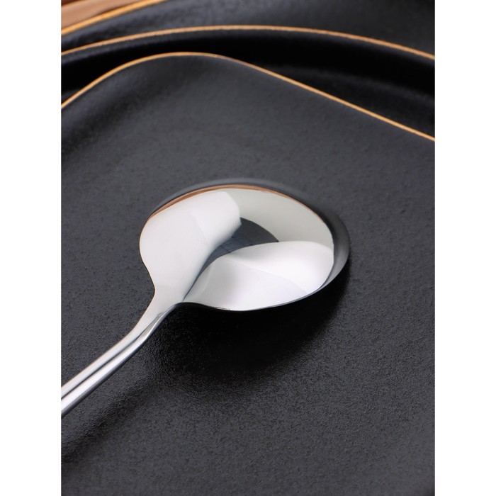 Ложка столовая «Торнбери», длина 21 см, толщина 7 мм, цвет серебряный