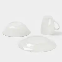 Набор детской посуды Дулевский фарфор &laquo;Зайка&raquo;, 3 предмета: тарелка 175 мл, миска 360 мл, кружка 210 мл, белый