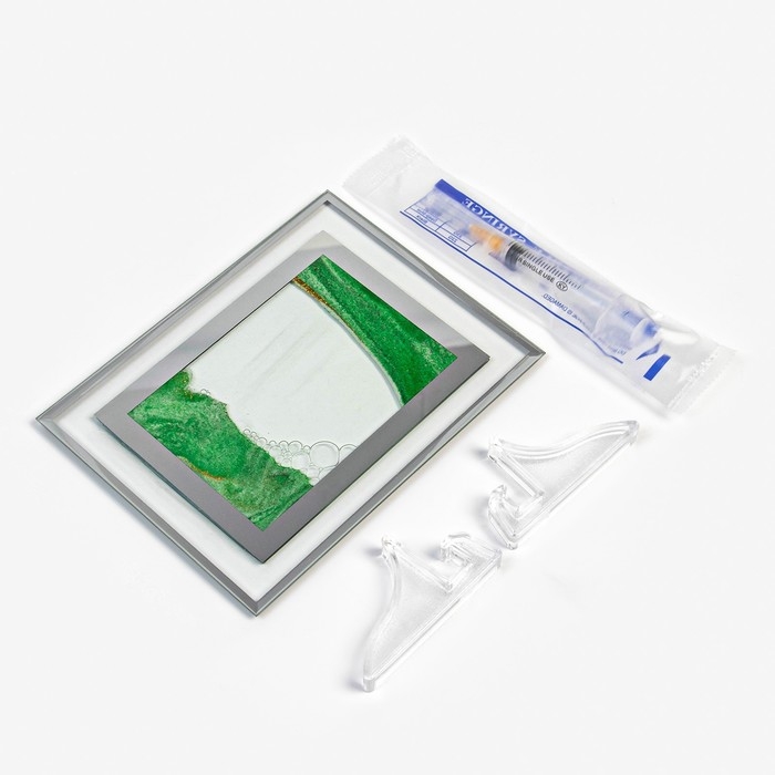 Песочные часы-картина Песочные часы-картина "Андрос", 18 х 13 см, антистресс, песок зеленый