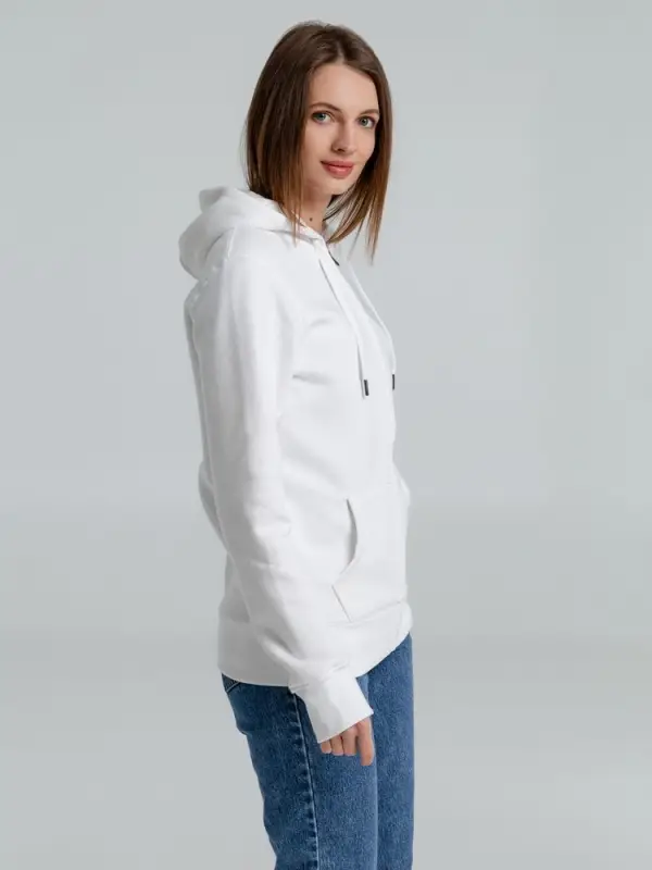Толстовка на молнии с капюшоном унисекс King, белая, размер XS