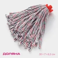Насадка для швабры верёвочная Доляна, микрофибра, 30&times;7&times;6.5 см, цвет МИКС