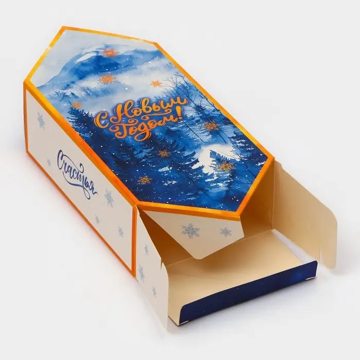 Подарочная коробка - конфета новогодняя складная «Зимний лес», 9.3×14.6×5.3 см Подарочная коробка - конфета новогодняя складная «Зимний лес», 9.3×14.6×5.3 см