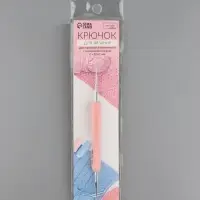 Крючок для вязания, двусторонний, с силиконовой ручкой, d=0.5/1 мм, 13.5 см, розовый