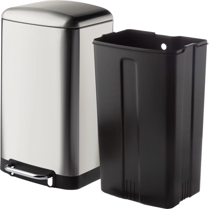 Ведро мусорное с педалью и доводчиком Luscan 30л,матов., прямоуг,нерж сталь