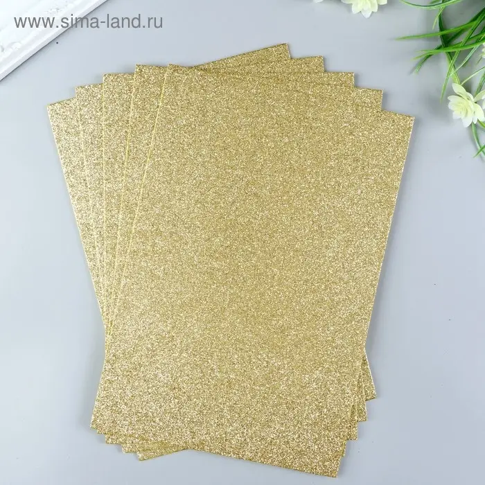 Фоамиран глиттерный Magic 4 Hobby 2 мм  цв. светло-золотой,  20х30 см Фоамиран глиттерный Magic 4 Hobby 2 мм  цв. светло-золотой,  20х30 см
