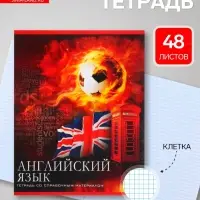 Предметная тетрадь по английскому языку Calligrata &laquo;Футбол&raquo;, 48 листов, в клетку, со справочным материалом, обложка из мелованного картона