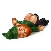 Садовая фигура из полистоуна &laquo;Гном спящий-пьяный&raquo;, 23&times;16&times;7 см