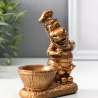 Фигура с подставкой для мелочей «Шеф повар», 12×9.5×5.5 см, бронза