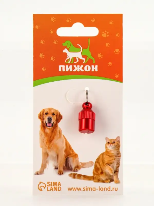 Адресник-капсула под записку &laquo;Бочонок&raquo;, 1.1&times;2.3 см, металл, красный