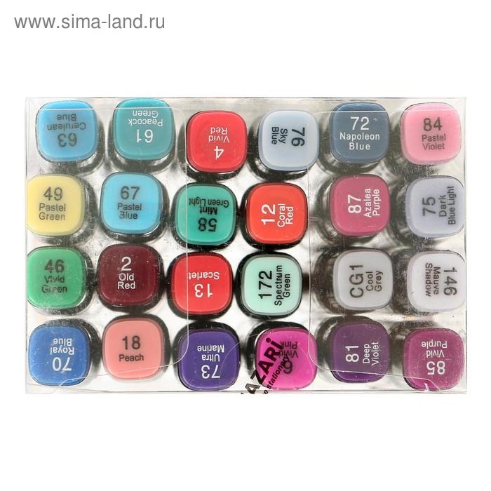 Набор двухсторонних маркеров для скетчинга Mazari Fantasia, Flowers colors (цветочная гамма), 24 цвета Набор двухсторонних маркеров для скетчинга Mazari Fantasia, Flowers colors (цветочная гамма), 24 цвета