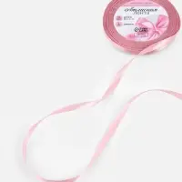 Лента атласная, 6 мм, 23&plusmn;1 м, розовая