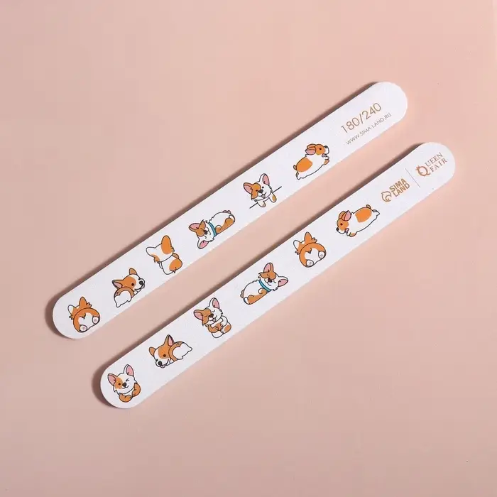 Пилка для ногтей &laquo;Корги&raquo;, прямая, 180/240 грит, 18 см