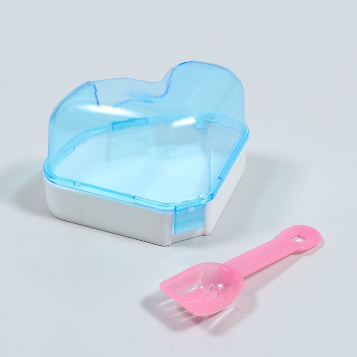 Ванночка для грызунов угловая с лопаткой, 14 х 10,4 см, голубая Ванночка для грызунов угловая с лопаткой, 14 х 10,4 см, голубая