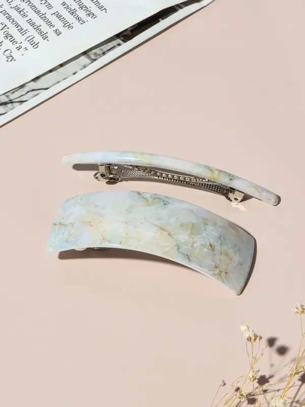 Заколки - автомат для волос &laquo;Мраморный узор&raquo;, набор 2 шт., 9 см и 9.5 см