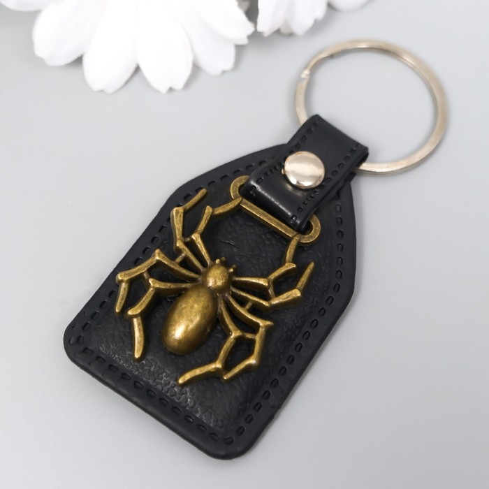 Брелок кожзам, металл Брелок кожзам, металл "Паук" 4х6 см