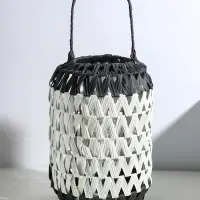 Подсвечник - фонарь на 1 свечу &laquo;Зигзаг&raquo;, пластик, чёрно-белый, 14&times;26&times;40 см
